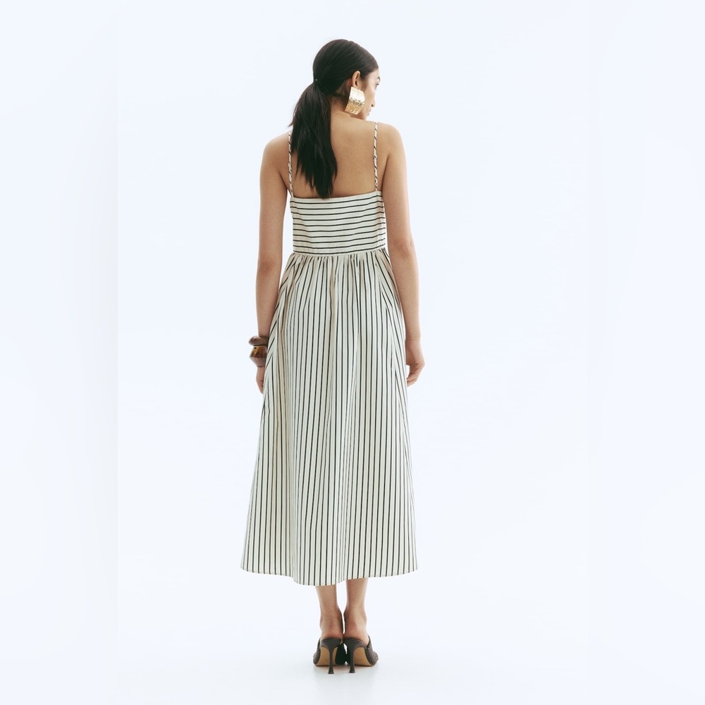 H&M Stripe Midi Dress Size Medium - Picture 2 of 7